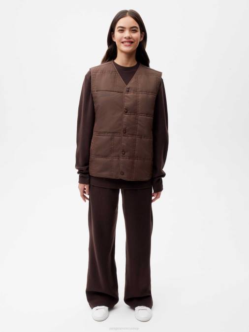 mujer chaleco capitonado flwrdwn Pangaia Castaño ropa TDTH455