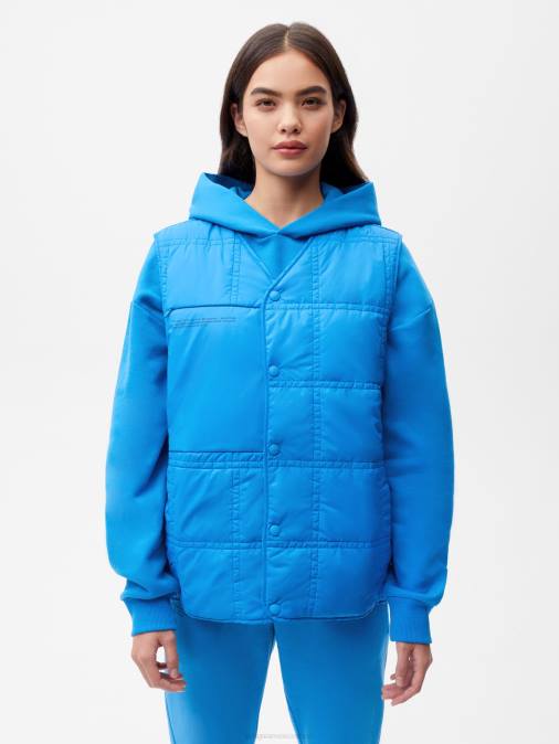 mujer chaleco capitonado flwrdwn Pangaia azul cerúleo ropa TDTH445