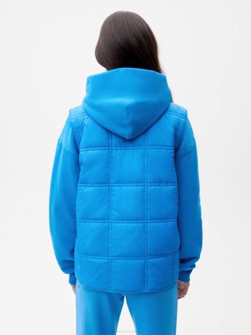 mujer chaleco capitonado flwrdwn Pangaia azul cerúleo ropa TDTH445