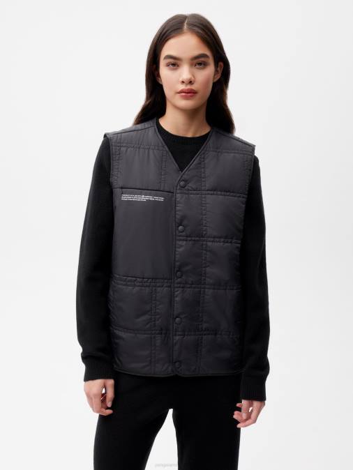 mujer chaleco capitonado flwrdwn Pangaia negro ropa TDTH478