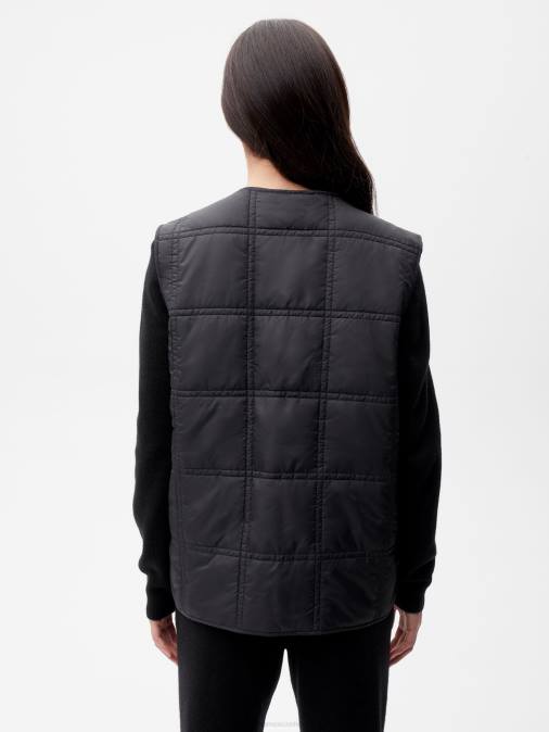 mujer chaleco capitonado flwrdwn Pangaia negro ropa TDTH478