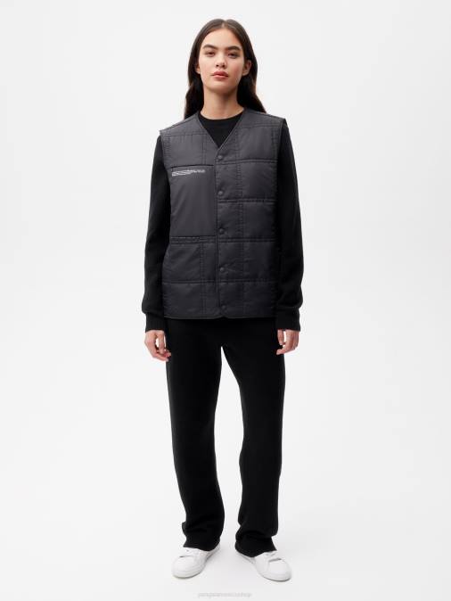 mujer chaleco capitonado flwrdwn Pangaia negro ropa TDTH478