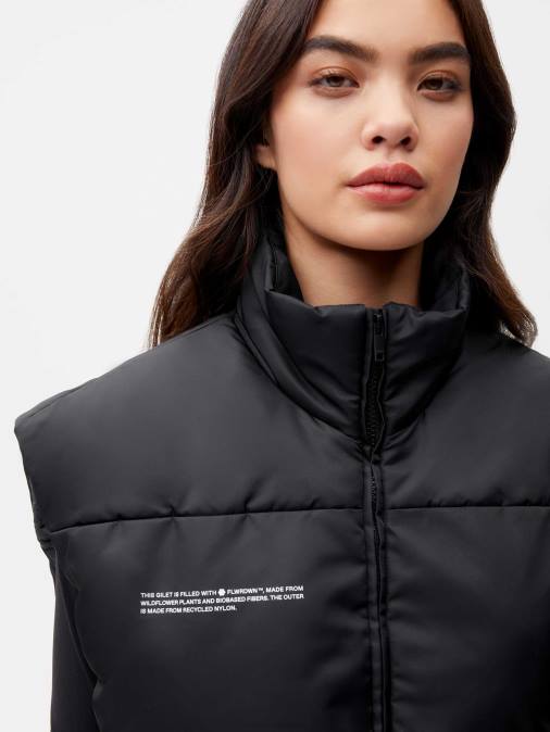 mujer chaleco flwrdwn Pangaia negro ropa TDTH469