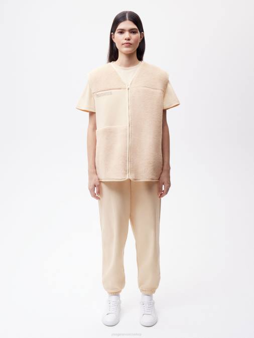 mujer chaleco polar de lana reciclada Pangaia arena ropa TDTH444