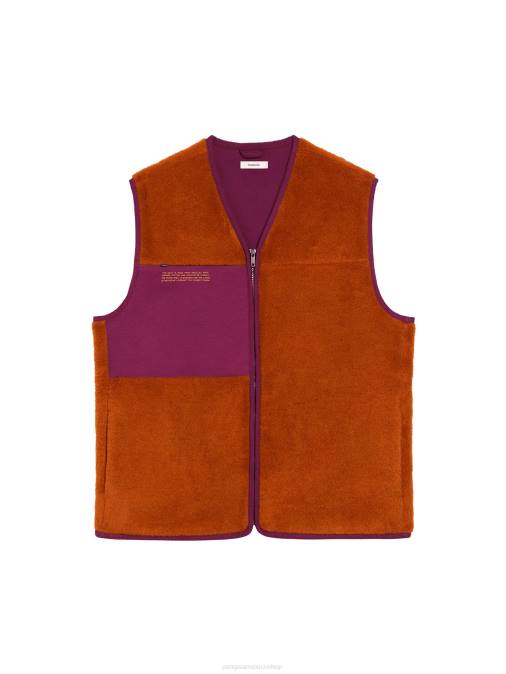 mujer chaleco polar de lana reciclada Pangaia naranja canela ropa TDTH457