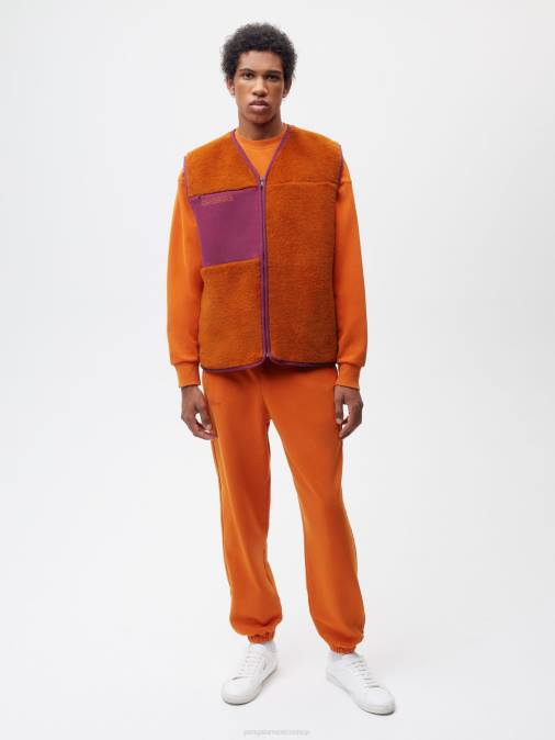 mujer chaleco polar de lana reciclada Pangaia naranja canela ropa TDTH457