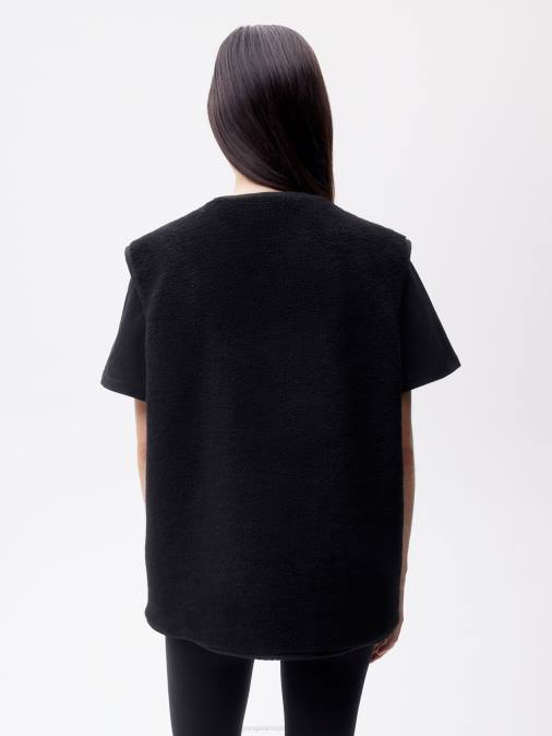 mujer chaleco polar de lana reciclada Pangaia negro ropa TDTH485