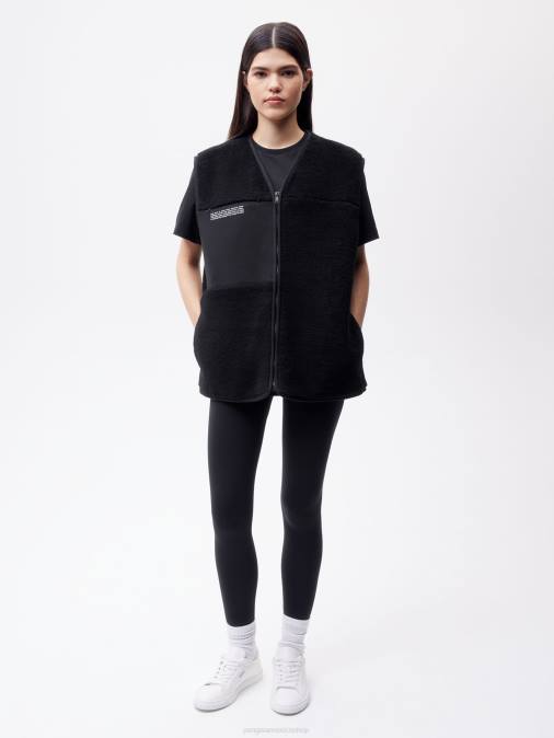 mujer chaleco polar de lana reciclada Pangaia negro ropa TDTH485