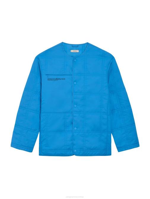 mujer chaqueta acolchada sin cuello flwrdwn Pangaia azul cerúleo ropa TDTH491