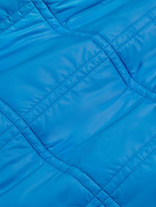 mujer chaqueta acolchada sin cuello flwrdwn Pangaia azul cerúleo ropa TDTH491