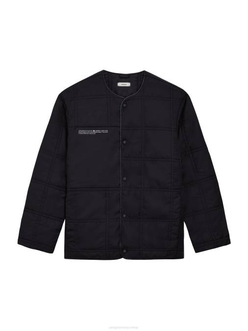 mujer chaqueta acolchada sin cuello flwrdwn Pangaia negro ropa TDTH453