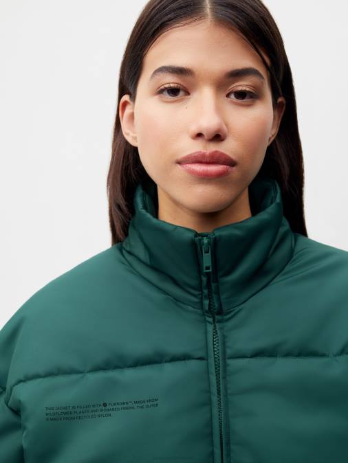 mujer chaqueta bomber flwrdwn Pangaia follaje verde ropa TDTH465