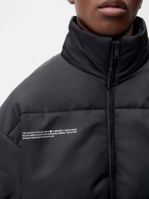 mujer chaqueta bomber flwrdwn Pangaia negro ropa TDTH467