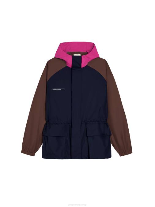 mujer chaqueta color block de nailon reciclado Pangaia Azul marino ropa TDTH481