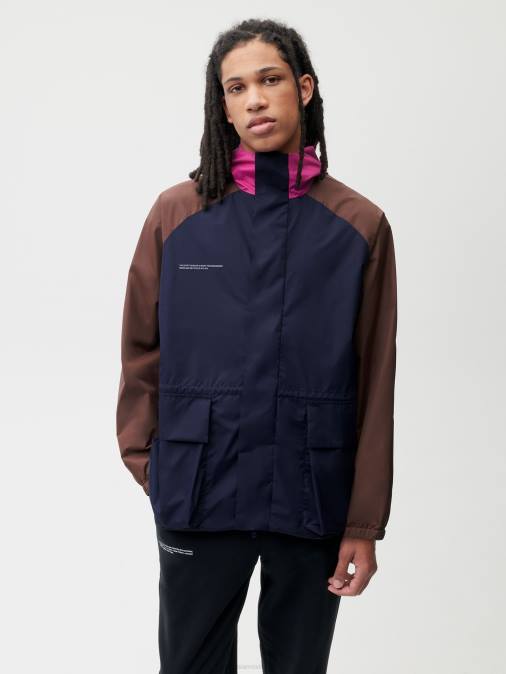 mujer chaqueta color block de nailon reciclado Pangaia Azul marino ropa TDTH481