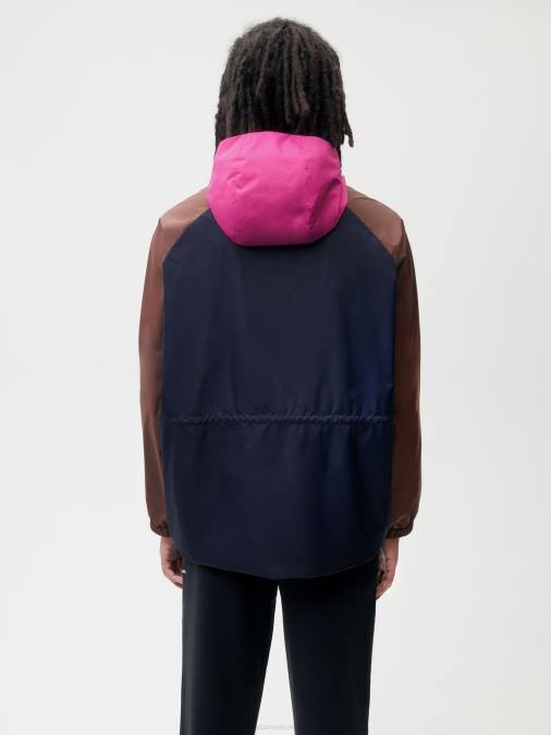 mujer chaqueta color block de nailon reciclado Pangaia Azul marino ropa TDTH481