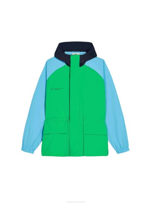 mujer chaqueta color block de nailon reciclado Pangaia Jade verde ropa TDTH487