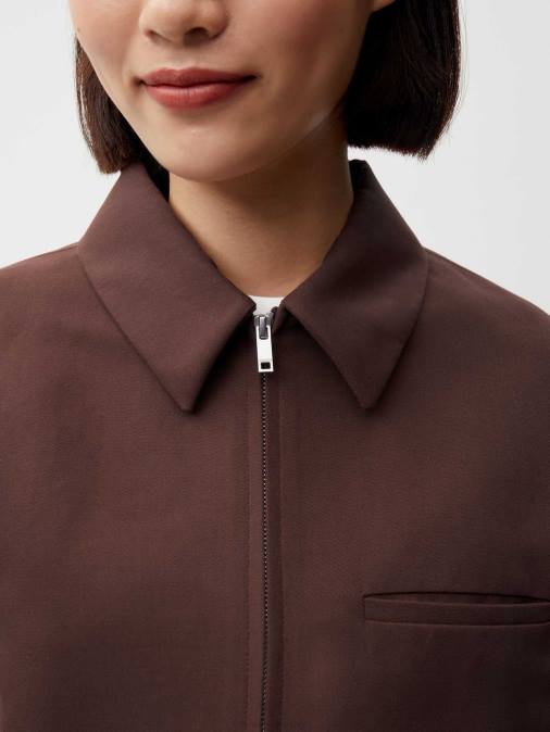 mujer chaqueta harrington de algodón orgánico Pangaia Castaño ropa TDTH475