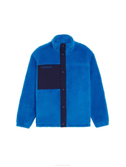 mujer chaqueta polar de lana reciclada Pangaia azul cerúleo ropa TDTH480