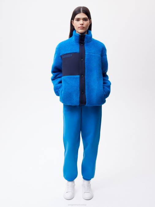 mujer chaqueta polar de lana reciclada Pangaia azul cerúleo ropa TDTH480