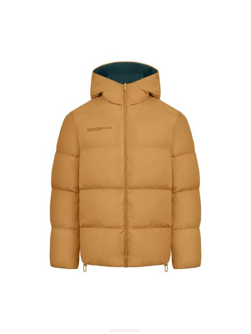 mujer chaqueta reversible flwrdwn Pangaia follaje verde/marrón cobre ropa TDTH461