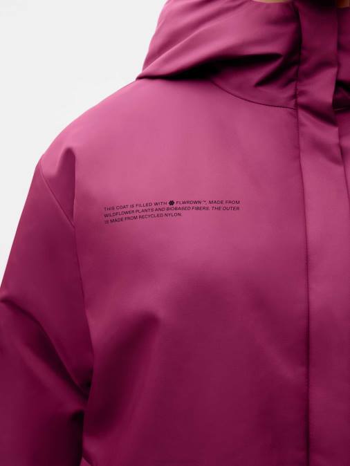 mujer chaqueta reversible flwrdwn Pangaia morado ciruela/rosa dedalera ropa TDTH446