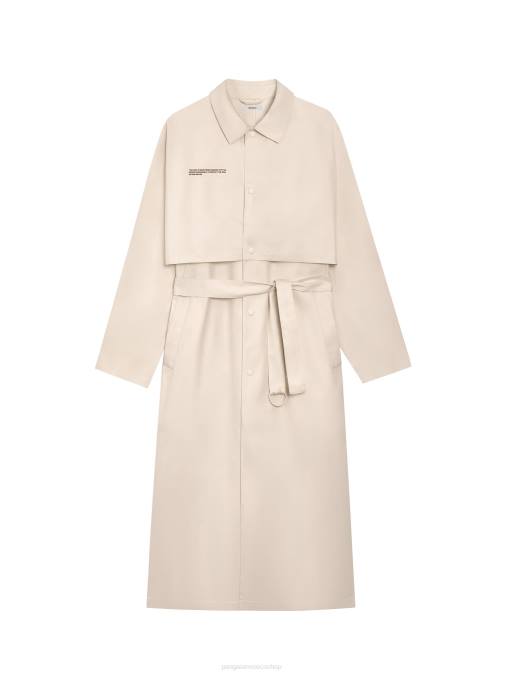 mujer gabardina de algodón orgánico Pangaia arena ropa TDTH464
