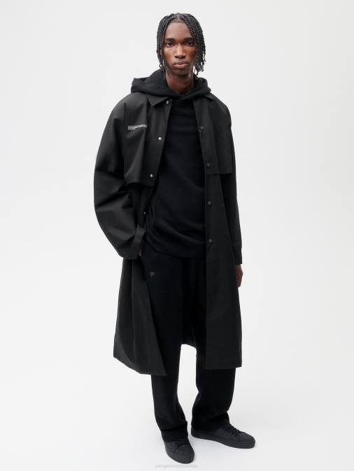 mujer gabardina de algodón orgánico Pangaia negro ropa TDTH468