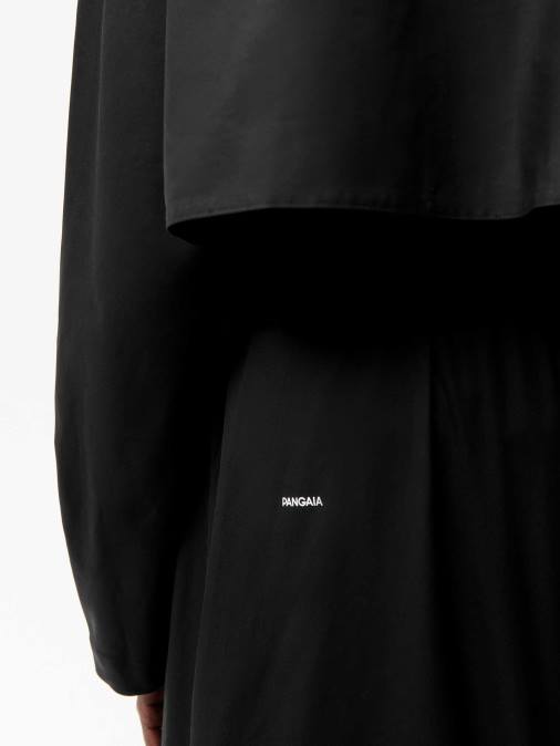 mujer gabardina de algodón orgánico Pangaia negro ropa TDTH468