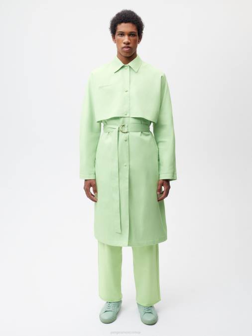 mujer gabardina de algodón orgánico Pangaia pistacho ropa TDTH488