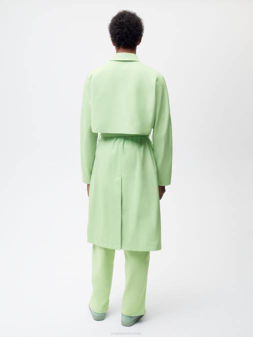 mujer gabardina de algodón orgánico Pangaia pistacho ropa TDTH488