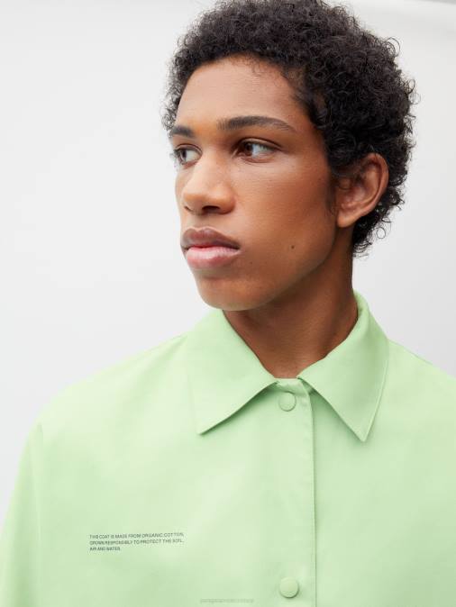 mujer gabardina de algodón orgánico Pangaia pistacho ropa TDTH488