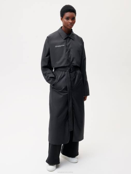 mujer gabardina de nailon reciclado Pangaia negro ropa TDTH476