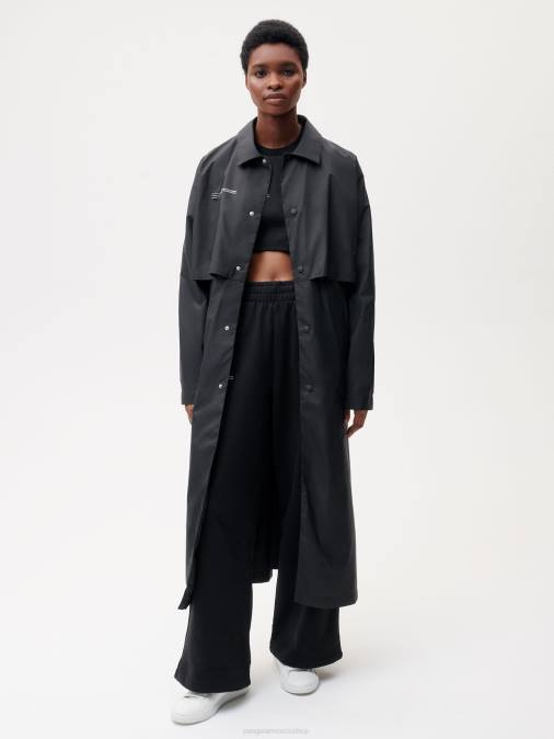 mujer gabardina de nailon reciclado Pangaia negro ropa TDTH476