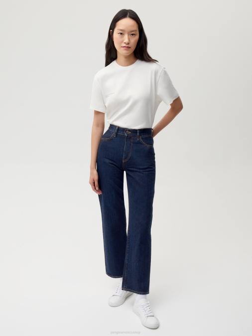 mujer jeans de tiro alto con ortiga Pangaia enjuagar lavar ropa TDTH383