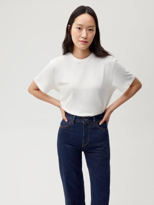 mujer jeans de tiro alto con ortiga Pangaia enjuagar lavar ropa TDTH383