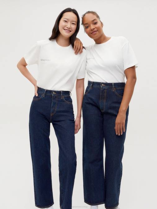 mujer jeans de tiro alto con ortiga Pangaia enjuagar lavar ropa TDTH383
