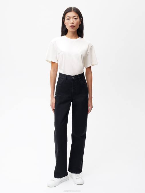 mujer jeans de tiro alto con ortiga Pangaia negro ropa TDTH377