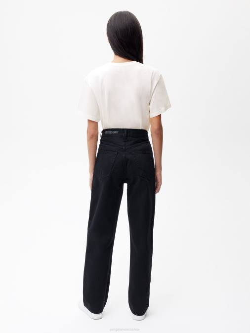 mujer jeans de tiro alto con ortiga Pangaia negro ropa TDTH377