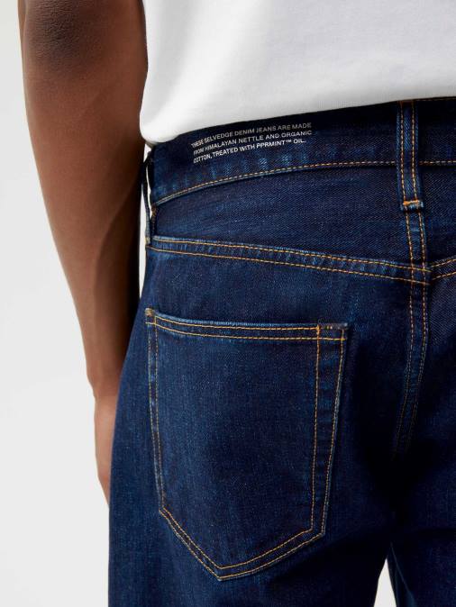 mujer jeans rectos de mezclilla con ortiga Pangaia enjuagar lavar ropa TDTH382