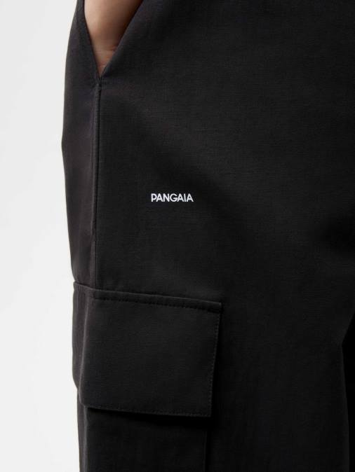 mujer pantalones cargo de mezcla de algodón orgánico Pangaia negro ropa TDTH374