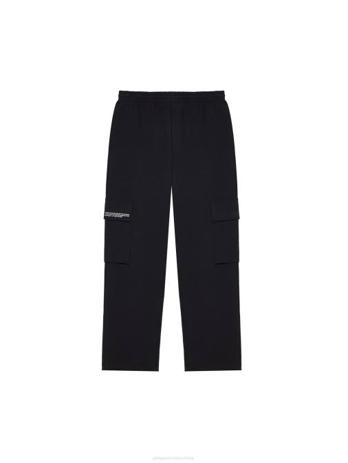 mujer pantalones cargo de punto de algodón reciclado Pangaia negro ropa TDTH337