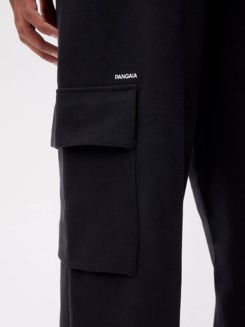 mujer pantalones cargo de punto de algodón reciclado Pangaia negro ropa TDTH337