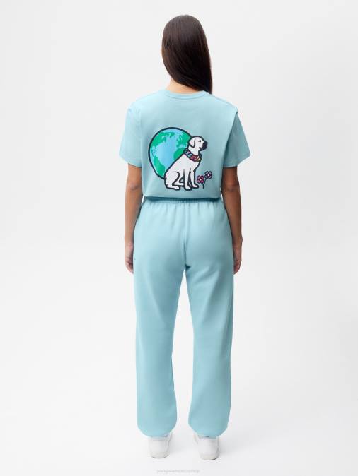 mujer pantalones de chándal con la firma de victor x victor Pangaia azul celeste ropa TDTH365