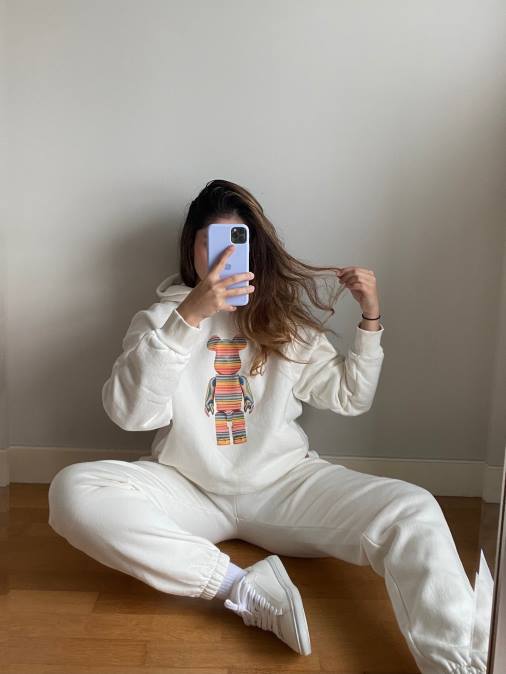 mujer pantalones de chándal de algodón reciclado be@rbrick de x haroshi Pangaia blanquecino ropa TDTH371