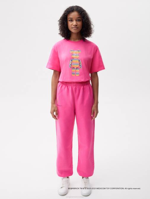mujer pantalones de chándal de algodón reciclado be@rbrick de x haroshi Pangaia rosa flamenco ropa TDTH368
