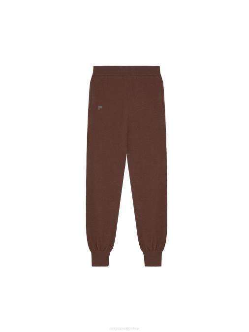 mujer pantalones de chándal de cachemira reciclada Pangaia Castaño ropa TDTH351