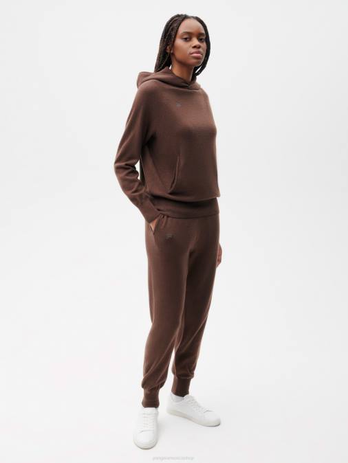 mujer pantalones de chándal de cachemira reciclada Pangaia Castaño ropa TDTH351