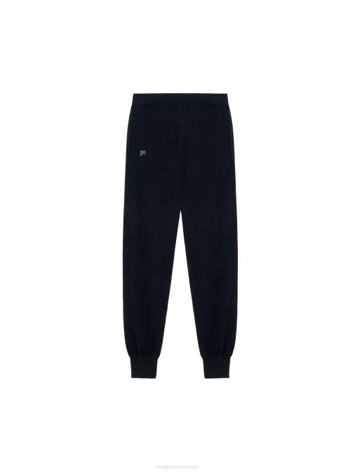 mujer pantalones de chándal de cachemira reciclada Pangaia negro ropa TDTH347