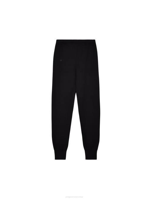 mujer pantalones de chándal de lana merina Pangaia negro ropa TDTH360